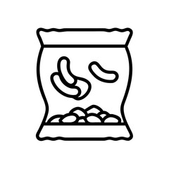 trail mix bag icon, trail mix bag line art - simple line art of trail mix bag, perfect for trail mix bag logos and icons and themed design