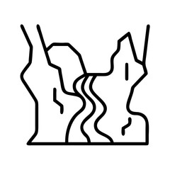 trail through canyon icon, trail through canyon line art - simple line art of trail through canyon, perfect for trail through canyon logos and icons and themed design