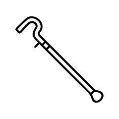 walking stick icon, walking stick line art - simple line art of walking stick, perfect for walking stick logos and icons and themed design