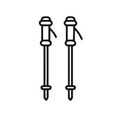 trekking poles icon, trekking poles line art - simple line art of trekking poles, perfect for trekking poles logos and icons and themed design