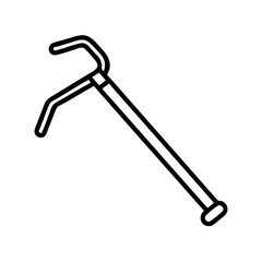 walking stick icon, walking stick line art - simple line art of walking stick, perfect for walking stick logos and icons and themed design