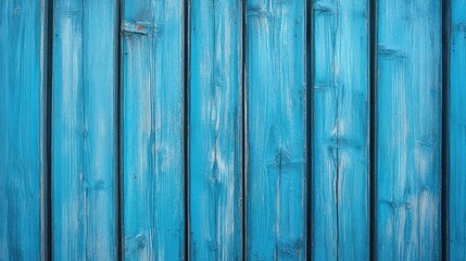 Close up of vibrant blue weathered wooden wall showcasing texture and color ideal for backgrounds and design projects