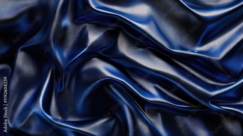 Poster dark blue metallic textured fabric background with soft folds and shadows ideal for vintage design p