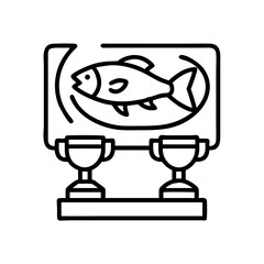 angler s trophy wall icon, angler s trophy wall line art - simple line art of angler s trophy wall, perfect for angler s trophy wall logos and icons and themed design