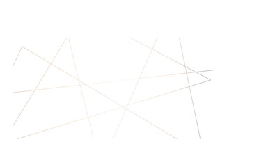 Abstract luxury gold geometric random chaotic lines with many squares and triangles shape on white background.	