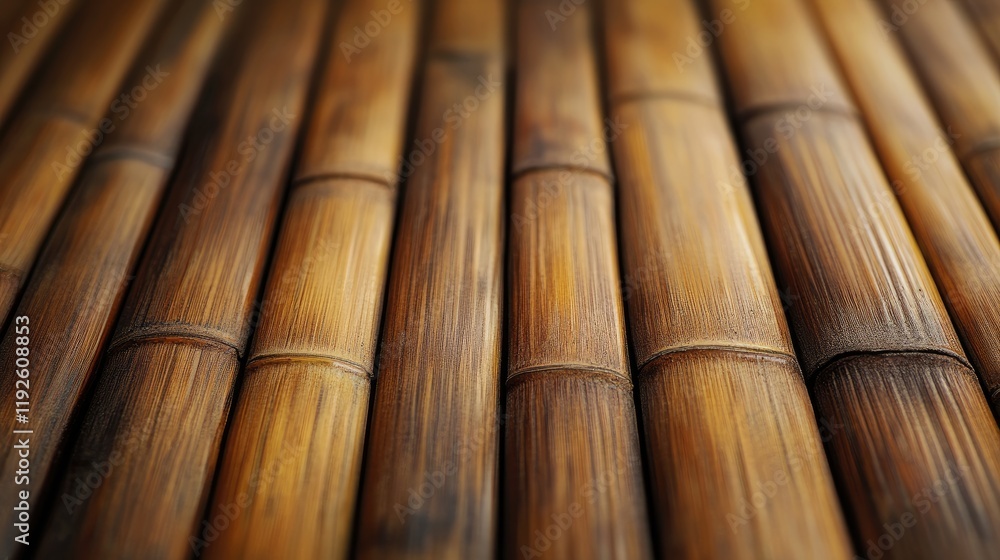 Poster bamboo table surface texture with natural warm tones for decorative and sustainable design concepts