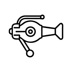 baitcasting reel icon, baitcasting reel line art - simple line art of baitcasting reel, perfect for baitcasting reel logos and icons and themed design