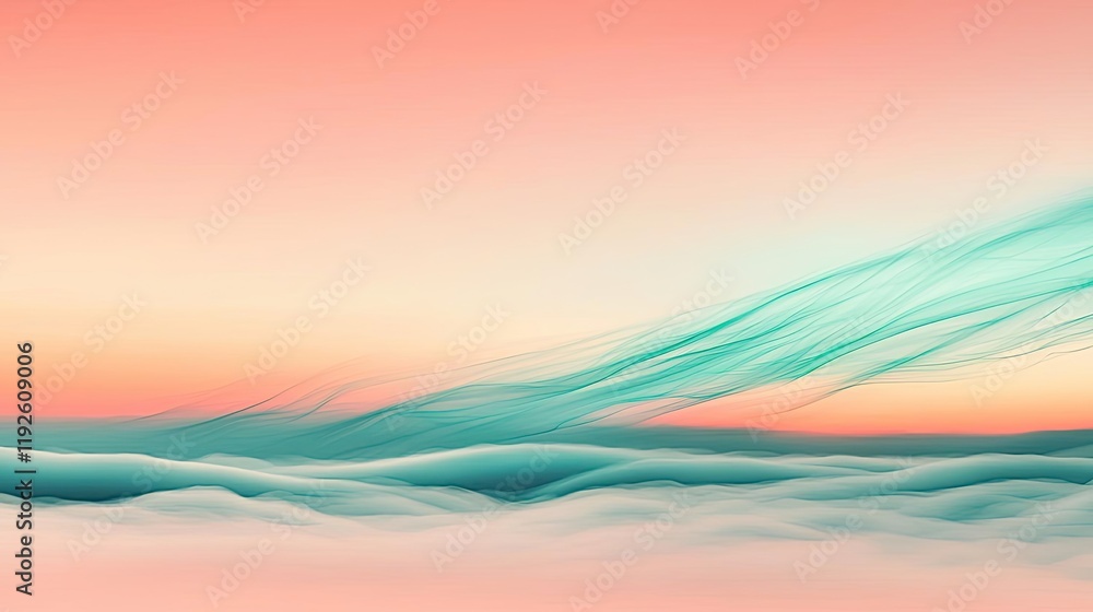 Poster cloudy abstract background concept. a serene abstract landscape with soft pastel colors and flowing 