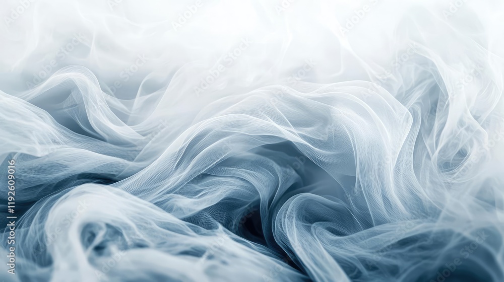 Poster cloudy abstract background concept. soft, flowing abstract smoke in blue and white tones creating a 