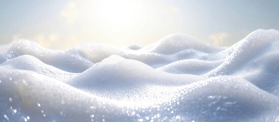 Glistening sea wave close up with white foam and sparkling highlights perfect for serene backgrounds or text overlay usage