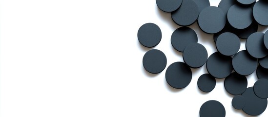 Fototapeta premium Black Circles on White Background for Analysis and Copyspace Ideal for Design and Presentation Use