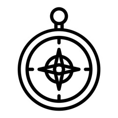 Fototapeta premium Compass Vector Line Icon Design