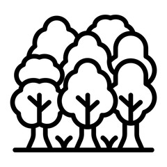 Forest Vector Line Icon Design