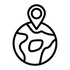 Geo Position Vector Line Icon Design