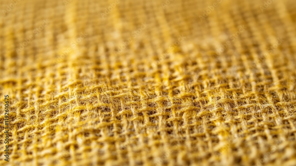 Leinwandbilder Detailed close up of yellow fabric textile showing intricate weave and texture ideal for background or design applications
