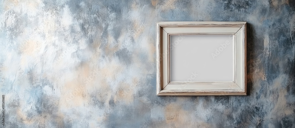 Fototapete Empty photo frame on textured wall background with ample copyspace for personalized text or artwork display in a stylish interior setting