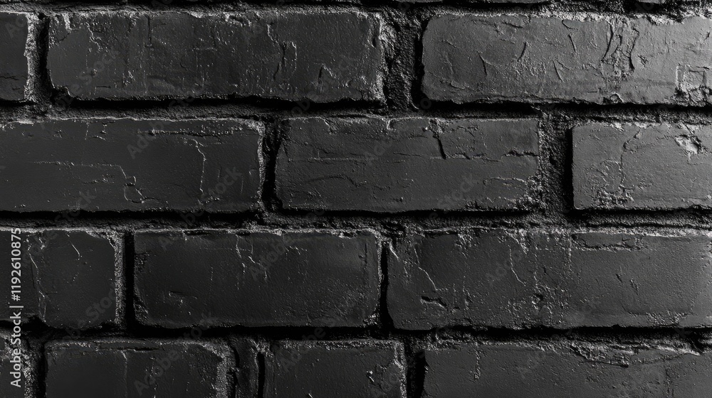 Poster black brick wall textured background with dark concrete floor ideal for showcasing products and crea