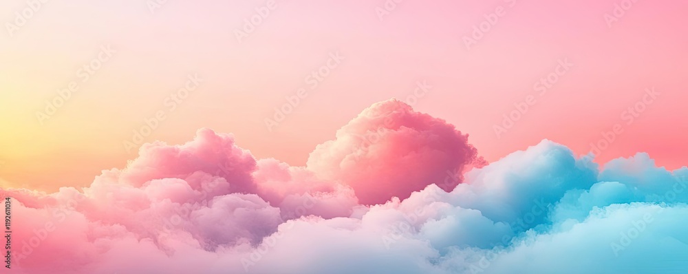 Poster cloudy abstract background concept. vibrant clouds in pastel colors create a serene and dreamy atmos
