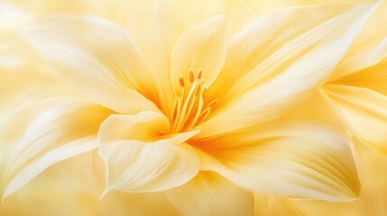 Obraz premium Delicate yellow flower with soft light background showcasing gentle petals and a dreamy blurred effect for serene nature themes.