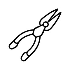 fishing pliers icon, fishing pliers line art - simple line art of fishing pliers, perfect for fishing pliers logos and icons and themed design