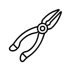 fishing pliers icon, fishing pliers line art - simple line art of fishing pliers, perfect for fishing pliers logos and icons and themed design
