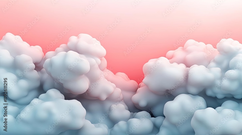 Poster cloudy abstract background concept. beautiful fluffy clouds against a soft pink sky, creating a sere