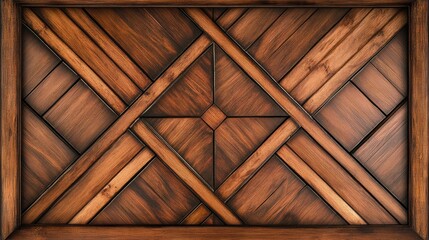 Bamboo wood pattern with intricate framing showcasing rich textures and natural tones in a classic design
