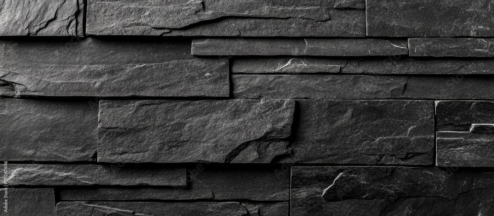 Aufkleber Textured Anthracite Gray Slate Wall Background with Copy Space for Design Elements and Text Overlay in Modern Interior Style