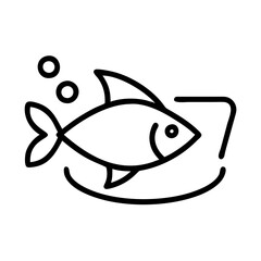 fish silhouette icon, fish silhouette line art - simple line art of fish silhouette, perfect for fish silhouette logos and icons and themed design