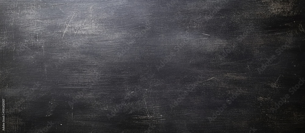 Poster Black chalkboard texture background in studio setting with ample empty space for text and creative content display
