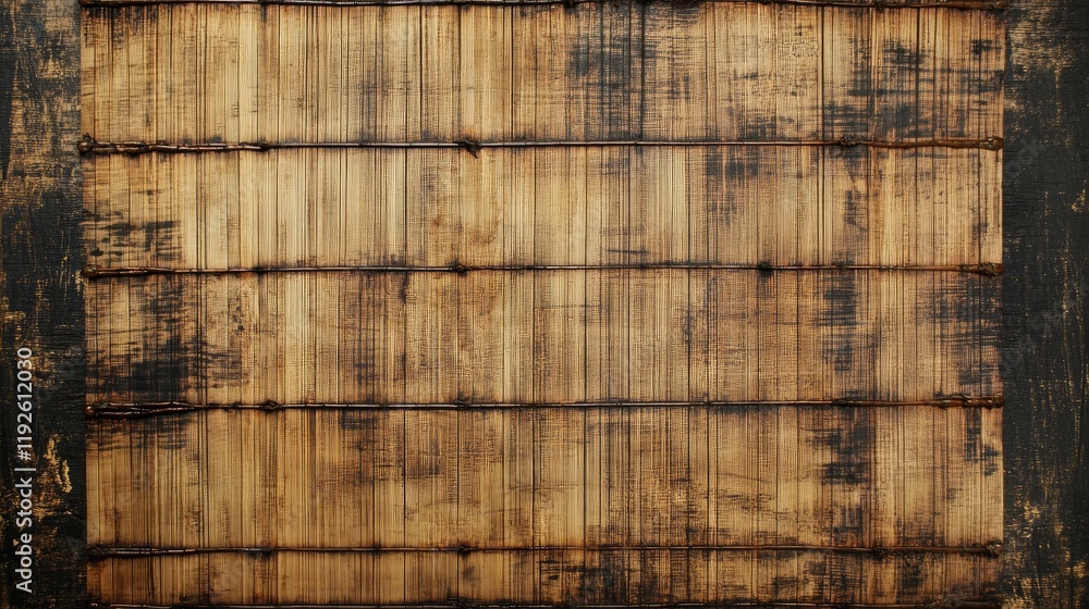 Aufkleber bamboo mat textured background with grunge finish ideal for rustic design and artistic projects