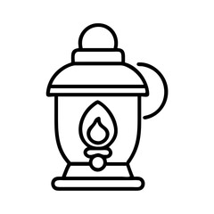 night fishing lantern icon, night fishing lantern line art - simple line art of night fishing lantern, perfect for night fishing lantern logos and icons and themed design