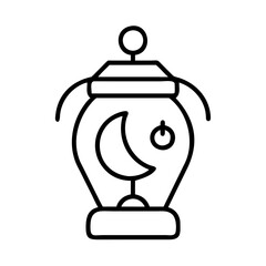 night fishing lantern icon, night fishing lantern line art - simple line art of night fishing lantern, perfect for night fishing lantern logos and icons and themed design