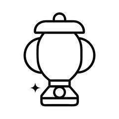 night fishing lantern icon, night fishing lantern line art - simple line art of night fishing lantern, perfect for night fishing lantern logos and icons and themed design