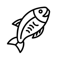 salmon fish icon, salmon fish line art - simple line art of salmon fish, perfect for salmon fish logos and icons and themed design