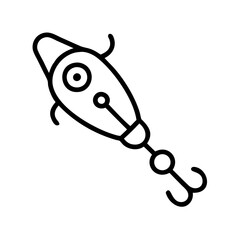 spinner lure icon, spinner lure line art - simple line art of spinner lure, perfect for spinner lure logos and icons and themed design