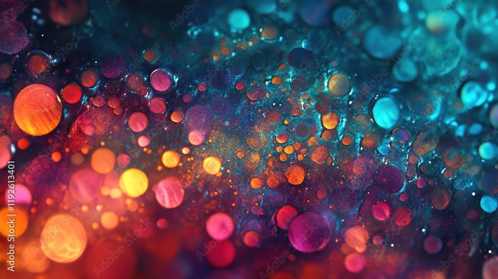 Poster Vibrant Bokeh Pattern with Colorful Circles and Soft Focus for Background Use