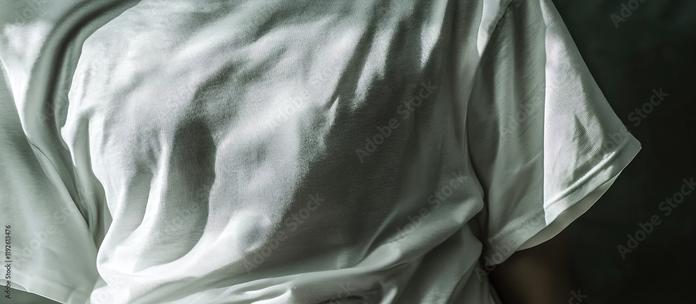 Poster close up of a damp white shirt highlighting texture with blank space for text or branding in a minim