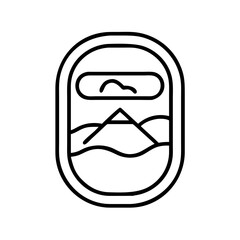 airplane window view icon, airplane window view line art - simple line art of airplane window view, perfect for airplane window view logos and icons and themed design