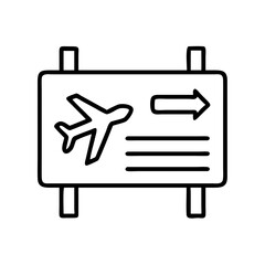 boarding gate sign icon, boarding gate sign line art - simple line art of boarding gate sign, perfect for boarding gate sign logos and icons and themed design