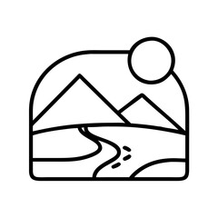 desert safari icon, desert safari line art - simple line art of desert safari, perfect for desert safari logos and icons and themed design