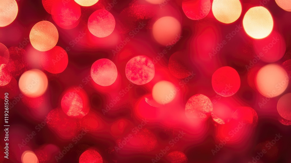 Fototapete Red bokeh background with soft circular lights creating a warm and inviting atmosphere ideal for holiday and romantic themes