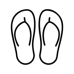 flip flops icon, flip flops line art - simple line art of flip flops, perfect for flip flops logos and icons and themed design