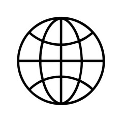 globe icon, globe line art - simple line art of globe, perfect for globe logos and icons and themed design