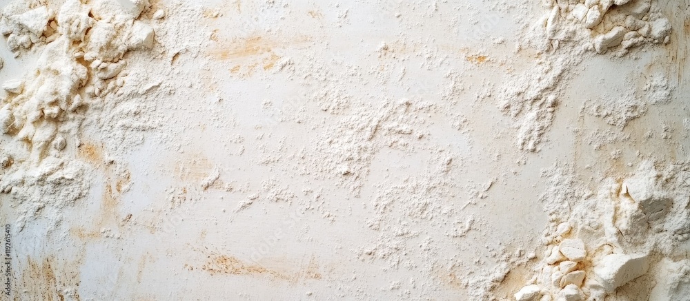 Aufkleber flour and wheat grains spread across a table with ample empty space for text or design elements in a