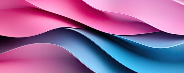 Obraz premium Triangle abstract background idea. Abstract waves of pink and blue create a smooth and soothing visual background.