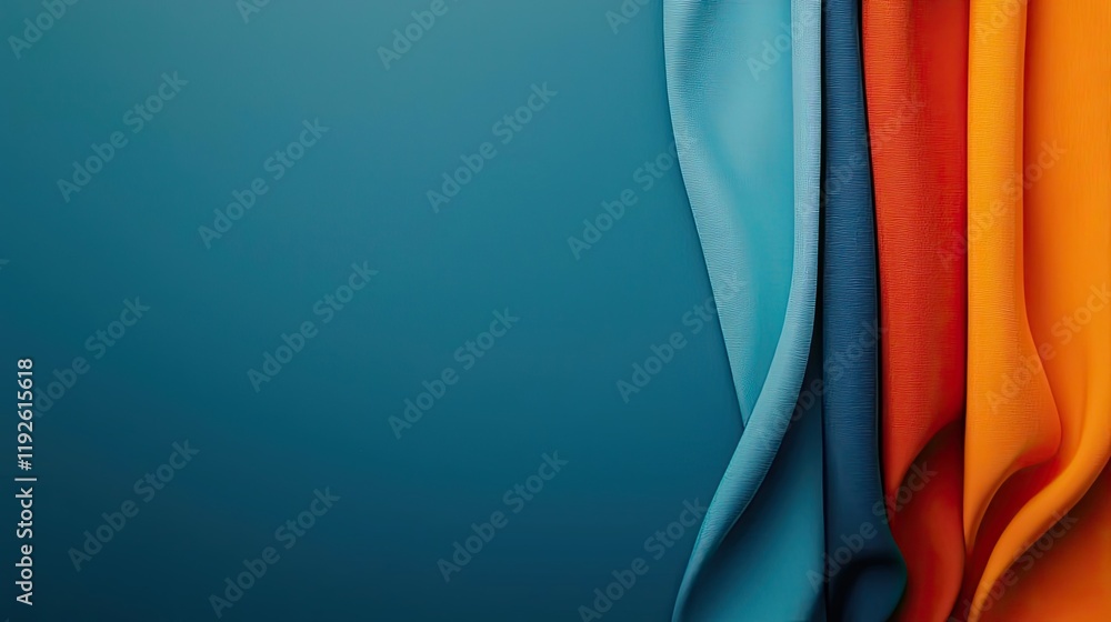 Poster blurred abstract background idea. colorful abstract fabric folds creating a vibrant and dynamic back