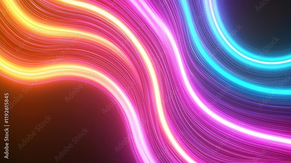 Poster blurred abstract background idea. vibrant, flowing lines in neon colors create a mesmerizing abstrac