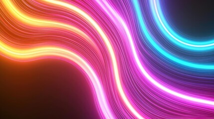 Obraz premium Blurred abstract background idea. Vibrant, flowing lines in neon colors create a mesmerizing abstract background.