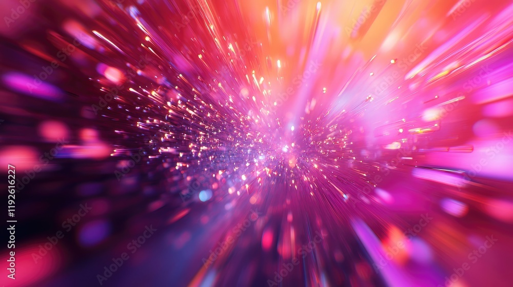 Aufkleber Vibrant abstract background with dynamic bokeh lights in multiple colors creating a sense of movement and energy